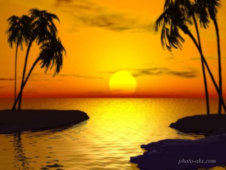 غروب ساحل زیبا sunset